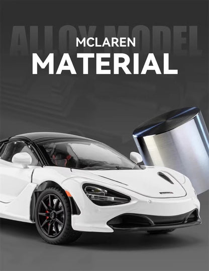 Mclaren 720s 1:24 Super Carro Esportivo Som e Luz Miniaturas Liga Fundido Modelo de Carro Presentes Para Namorado Brinquedos Para Crianças Presente Metal