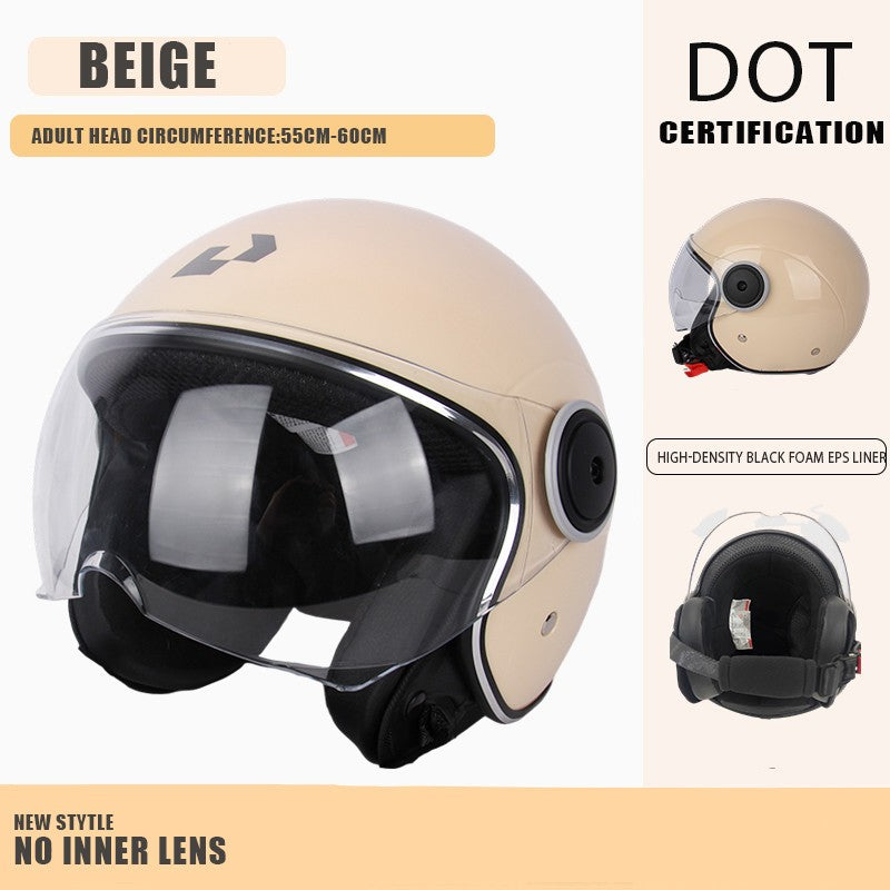 Capacete de proteção certificado pelo DOT, capacetes vintage de lente dupla, capacete de corrida para todas as estações