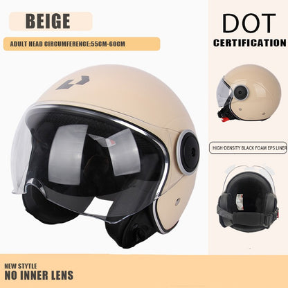 Capacete de proteção certificado pelo DOT, capacetes vintage de lente dupla, capacete de corrida para todas as estações