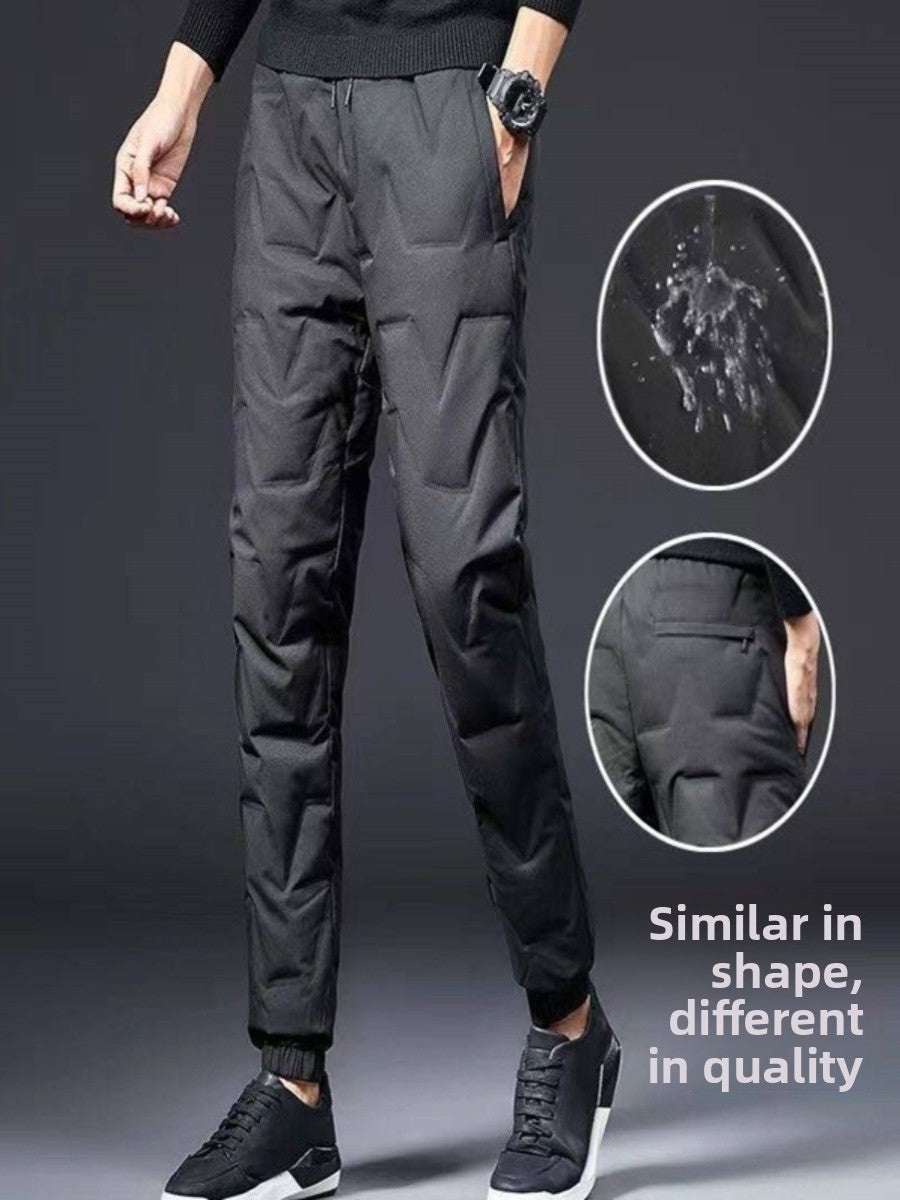 Men's down Cotton Pants Winter Thiened Warm Casual Trousers Windproof Outdoor Sports Jaet Youth ular Long Pants
