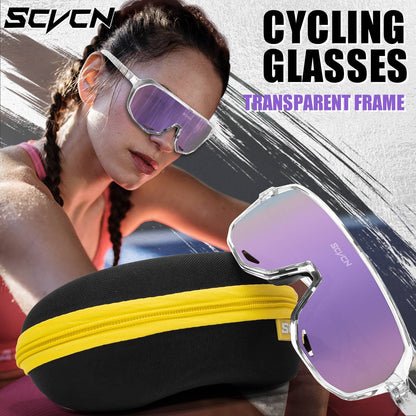 SCVCN Novos Óculos de Ciclismo Fotocromáticos para Homens, Óculos de Bicicleta para Mulheres, MTB, Bicicleta de Estrada, Óculos de Ciclismo UV400