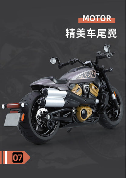 1:12 Harley SPORTSTER S Moto Alta Simulação Liga de Metal Fundido Modelo de carro Luz e Som Ornamentos Essenciais