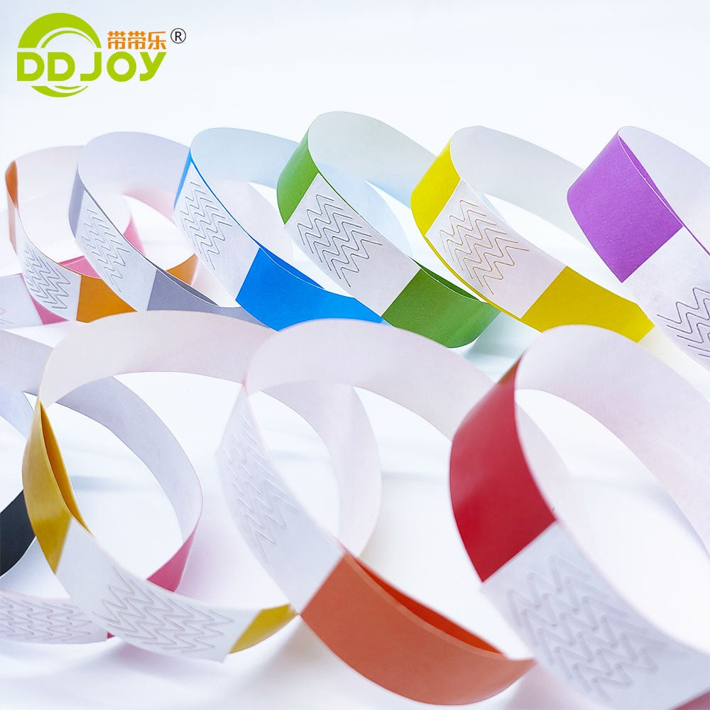 100pcs Colorful Neon Paper Wristbands Mixed Multicolor Waterproof Bracelet charms for Events Festivals,non-custom