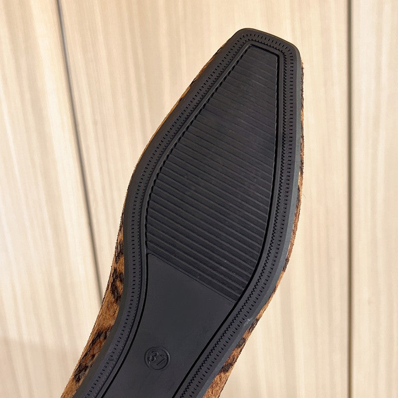 Big Size 35-43Snake Pattern Leather Woman Square Toe Shallow Ballet Flats Wowen Ballerinas Daily Slip on Loafers Mocasines Mujer