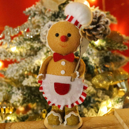 Plush Gingerbread Dolls Gingerbread Sitter Chef Gingerbread Man Christmas Ornaments For New Year Party Decorations Home Supply