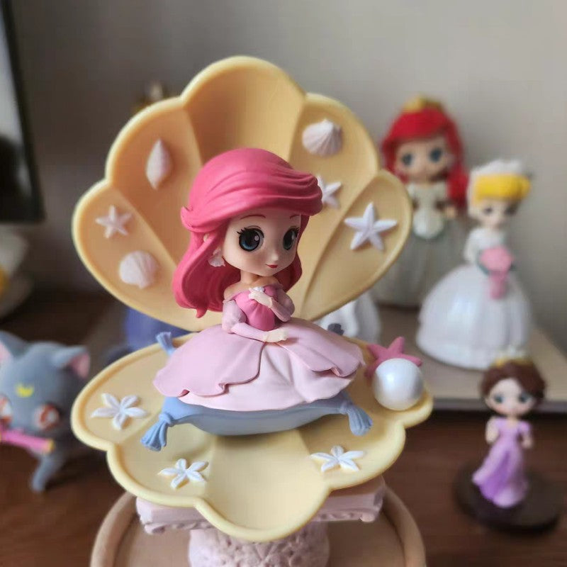 Bandai Disney A Pequena Sereia Anime Qposket Personagens Ariel Linha Glitter Boneco de Ação Modelo Colecionável Brinquedos Presente de Aniversário
