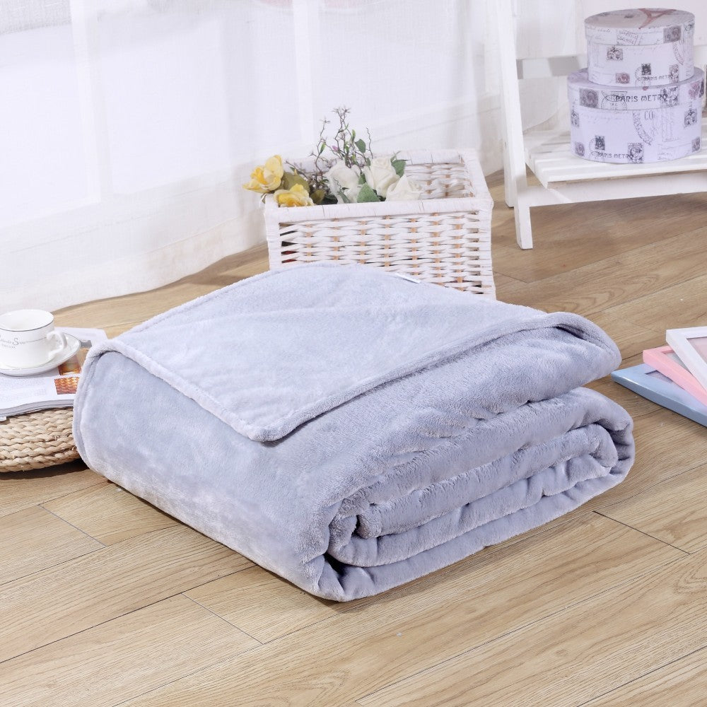 Spring Winter Winter Flannel Blanket Fluffy Warm Soft Sofa Cover Bedspread Solid Blue Black Coral Fleece Plush Blankets For Beds