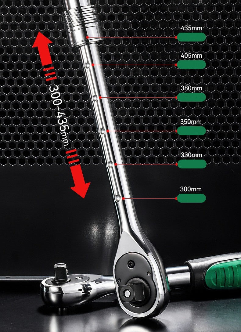 Chave Catraca Telescópica Soquete para Reparação Automotiva, Conjunto de Catraca com Cabeça Ajustável, Chave de Liberação Rápida de 72 Dentes, Ferramenta Manual