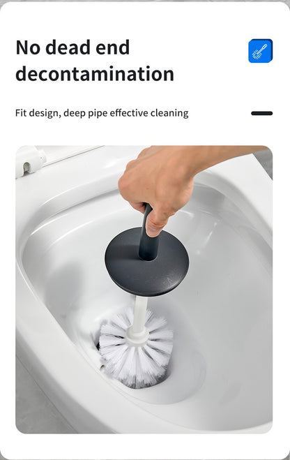 WORTHBUY Splash Proof Handle Toilet Brush With Base Soft Bristle Plastic Toilet Cleaning Brush Bathroom Toilet Cleaning Tools