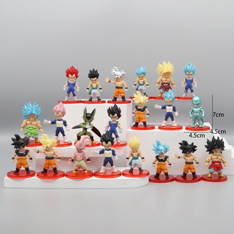 21pcs/lot Dragon Ball Mini Figure Super Saiyan Goku Vegeta Action Figures DBZ Dolls Model Toys Gifts