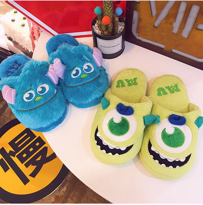 Pantufa de Anime Universidade Monstros Disney Monstros SA Mike Wazowski Sullivan Quente de Inverno Antiderrapante Desenho Animado Sapatos Domésticos