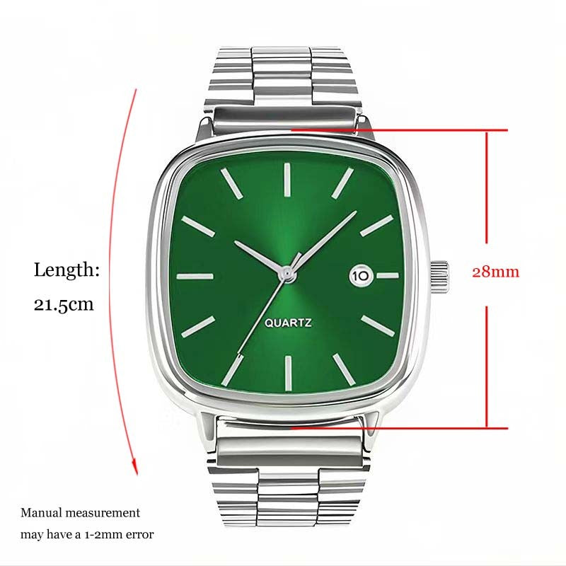 Luxury Square Quartz Watch for Men Casual Student Fashion Simple Design Versatile Stylish Calendar Watches Male Female