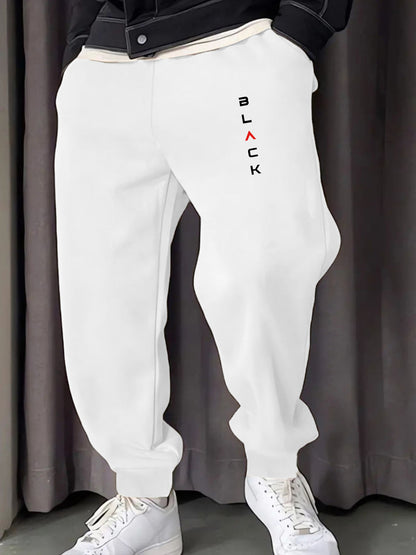Calça Moletom Masculina Estampada Simples Preta Confortável Calça Multicolorida Y2K Calça de Moletom Casual para Corrida Unissex
