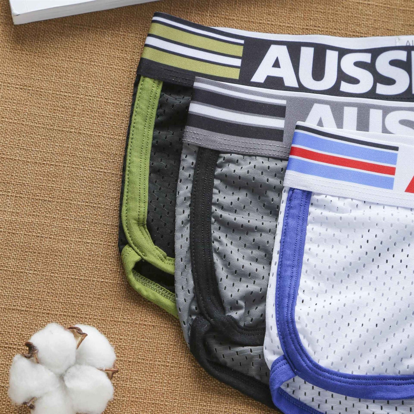 Men's boxers pure cotton mesh fashionable youth underwear student underpants