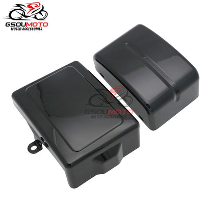 Motorcycle Black Battery Side Fairing Frame Covers Cap For Harley Dyna Street Fat Bob Super Glide Wide Glide Switchback FLD FXD