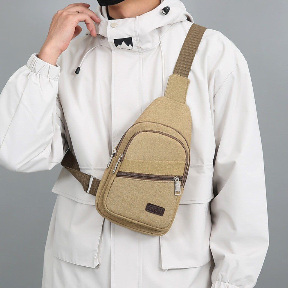 Men's Canvas Crossbody Bag Wear-resistant Outdoor Shoulder Messenger Bag for Travel Sports Daily Casual Durable