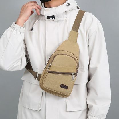 Men's Canvas Crossbody Bag Wear-resistant Outdoor Shoulder Messenger Bag for Travel Sports Daily Casual Durable