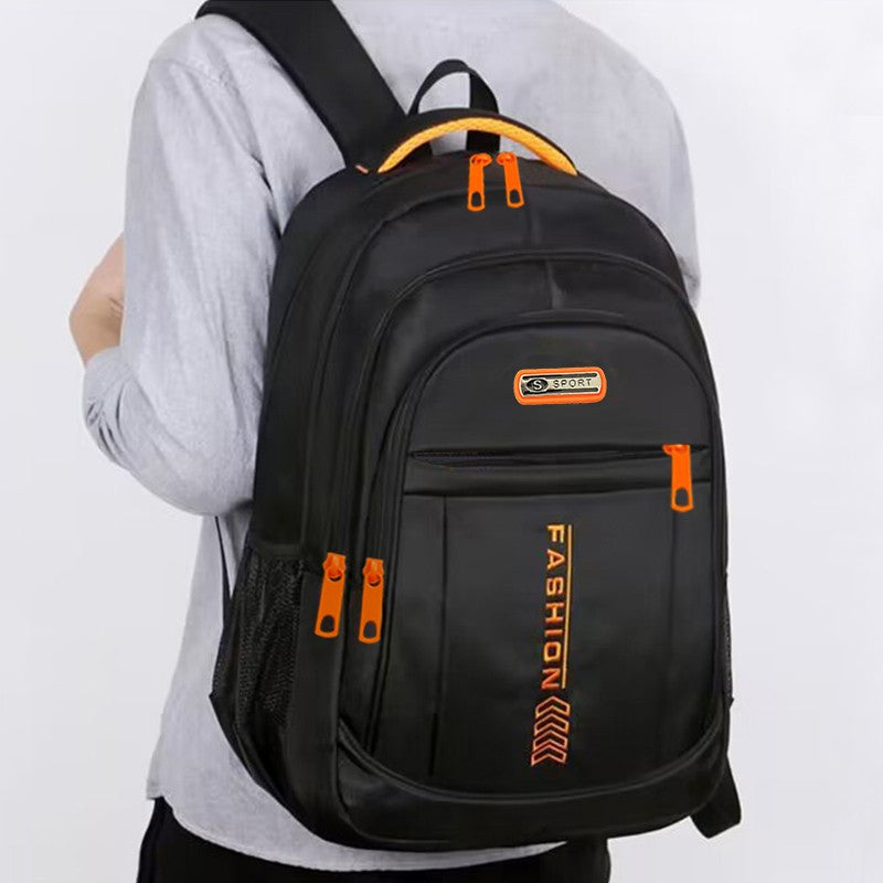 Neutral style men's and women's new double-shoulder bag made of nylon Oxford cloth, fashionable color-matching travel backpack.