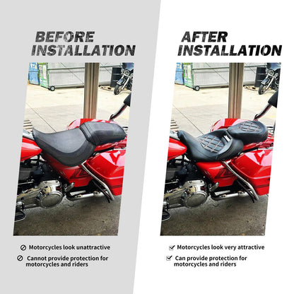 Assento de Motocicleta Duplo Preto Dianteiro Traseiro para Piloto e Passageiro para Harley Touring Road King Street Electra Road Glide 2009-2024