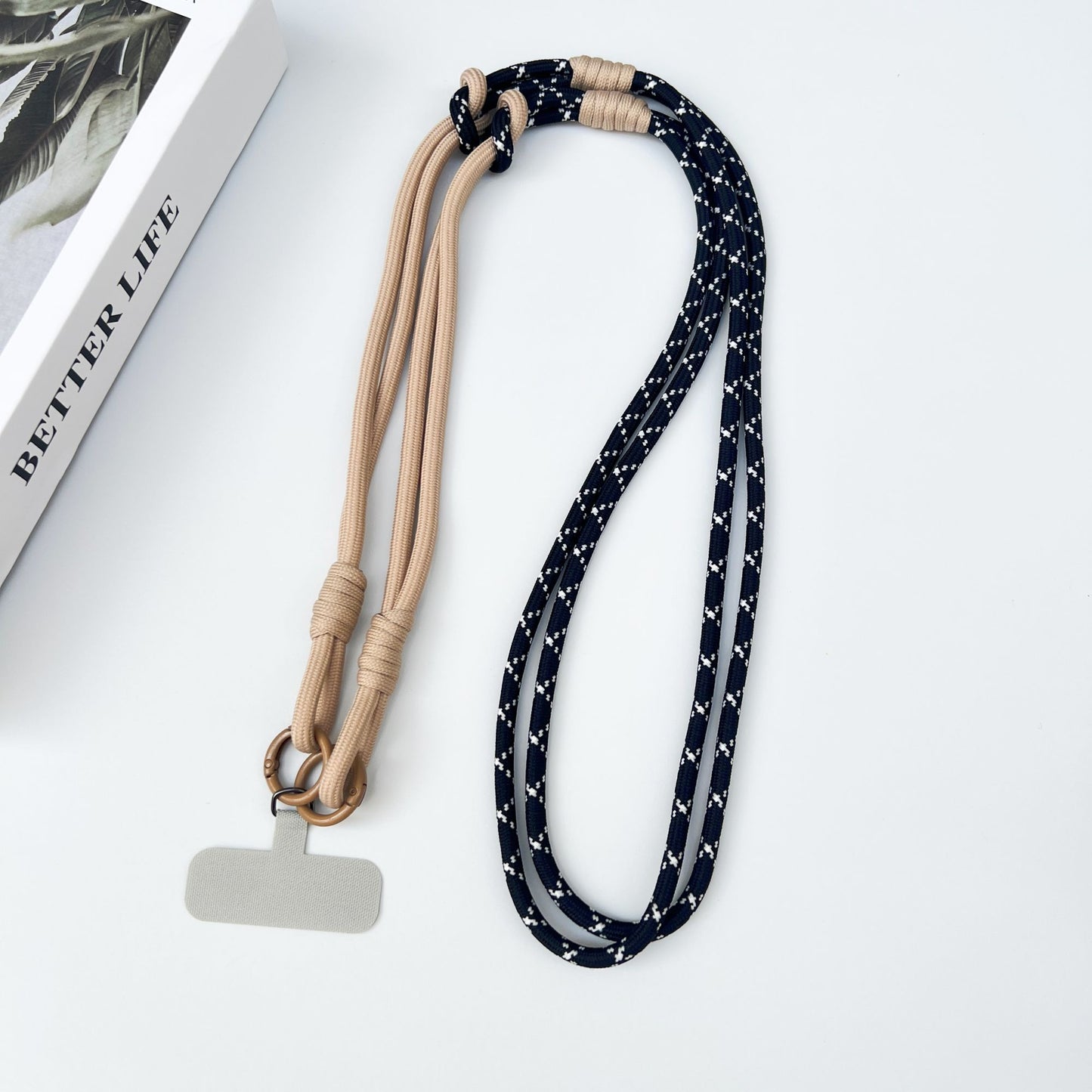 Personalized Trend Double Color Mobile Phone Universal Lanyard Diagonal Span Long Rope Shoulder Strap Rope Fashion Safety Rope