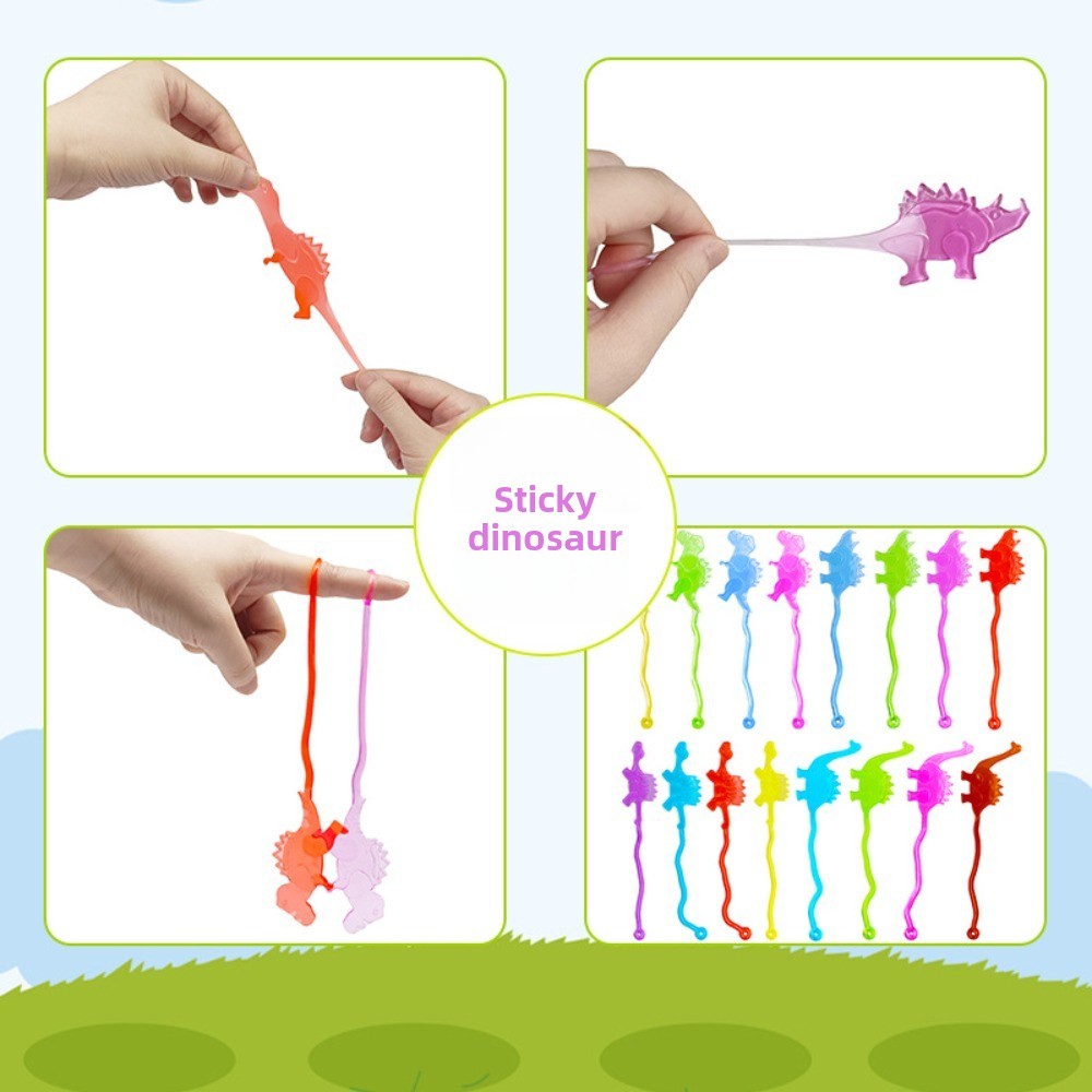 10-100 Pcs TPR Elastic Sticky Dinosaur Game Children Birthday Party Gift Kindergarten School Celebration Gift Bag Carnival Gifts