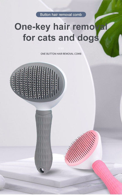 Escova Removedora de Pelos de Cães e Gatos Pente de Higiene e Cuidados para Cães de Pelo Longo Remove Pelos Escova de Banho para Cães Artigos para Cães