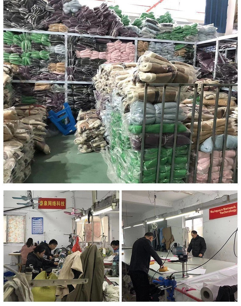 Thickened Double-Breasted Warm Collar Two-Tone Women's Winter Coat Fashionable Commute Style Polyester Fiber Long Sleeve Coat