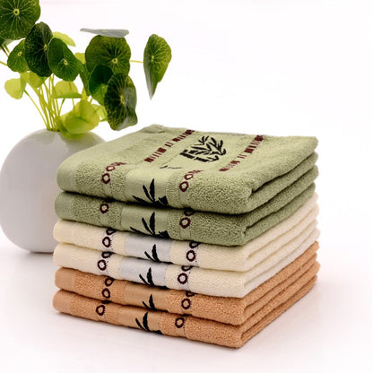 1/5/10pcs Bamboo Fiber Hand Bathroom Towels Natural Cool Embroidery Soft Quick-drying Hand Bath Towels For Bathroom Gym Shower