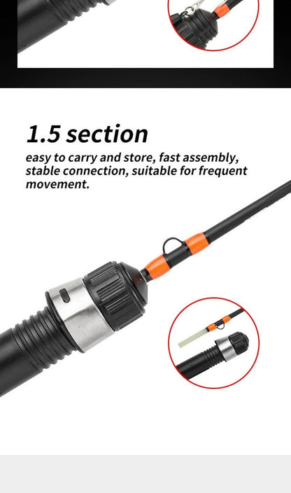 Vara de Pesca no Gelo de Inverno 2 Seções Ultraleve Design Tipo Giratório Vara de Pesca 52cm de Comprimento Vara de Pesca Ultraleve Pesca de Inverno