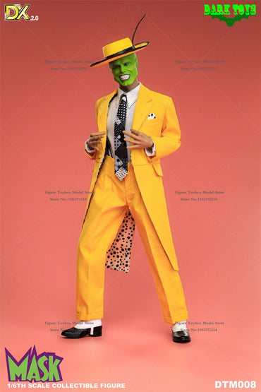 DARK TOYS DTM008 DX 2.0 Luxury Version 1/6 The Mask Green Face Jim Carrey Yellow Suit Cloth 12inch Action Figure Display Model