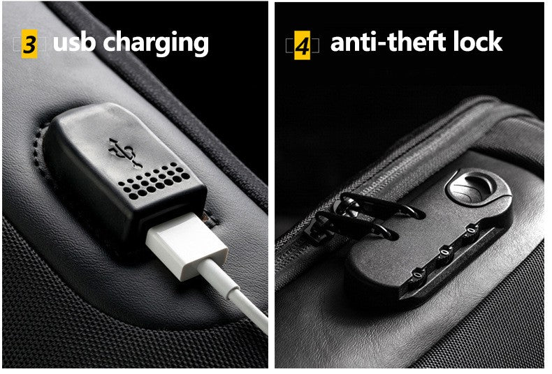 2023 Men's Chest Bag Waterproof Crossbody Bag Multifunction Anti-theft Travel Bags Shoulder Bag Male USB Charging Pouch for Man