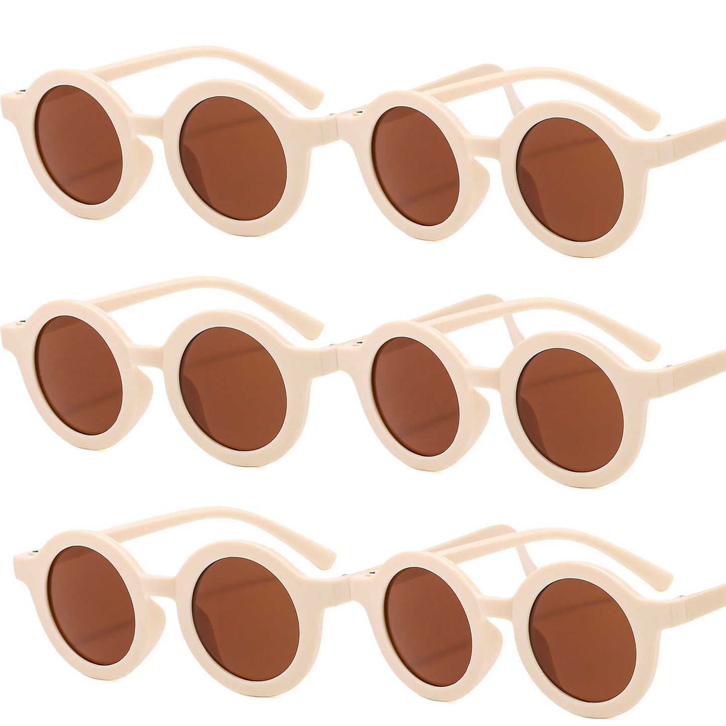 6PCS Round Glasses for Men and Women, Suitable for Travel, Fashionable, Summer Pool, Beach Party.