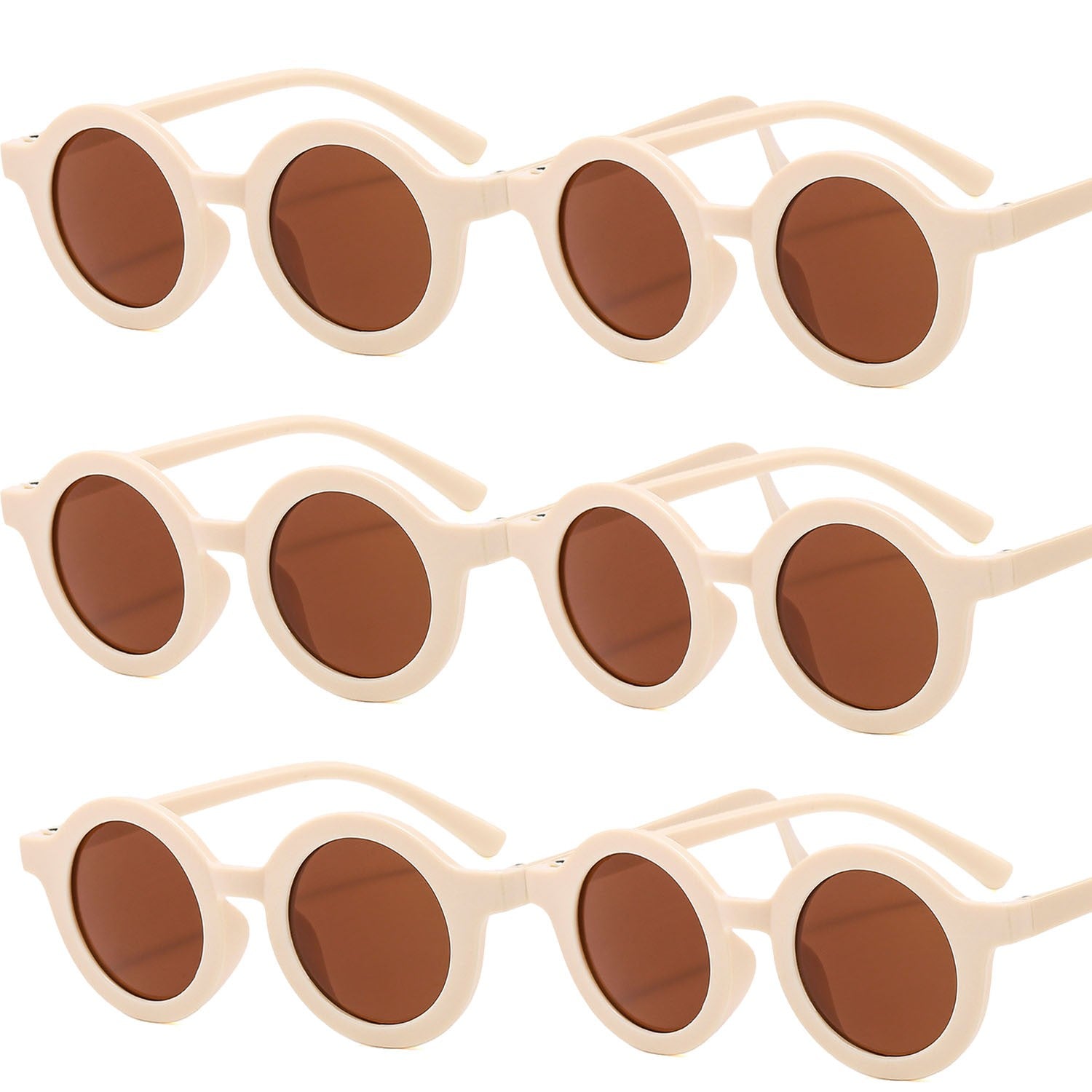 6PCS Round Glasses for Men and Women, Suitable for Travel, Fashionable, Summer Pool, Beach Party.
