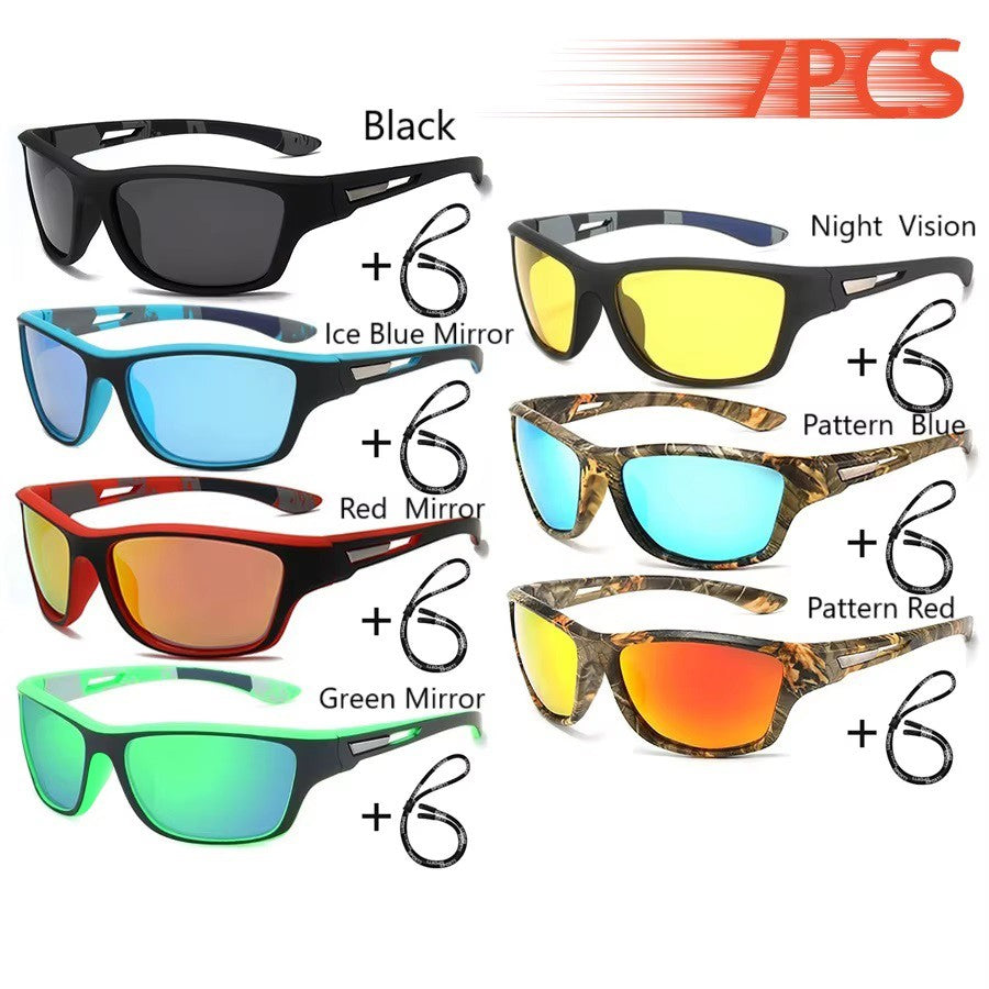 Fashion Polarized Sports Sunglasses With Chain Men Women Brand Designer Retro Sun Glasses Cycling Climbing Fishing UV400 Eyewear