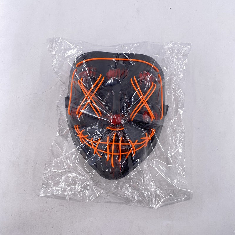 Wireless Neon LED Purge Mask Glow in The Dark Cosplay Horror Mask Halloween Masquerade Party Masks Glowing Funny Dress Up