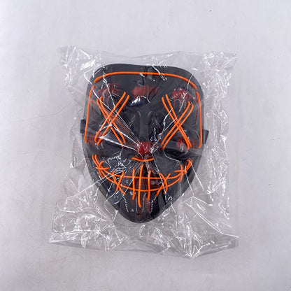 Wireless Neon LED Purge Mask Glow in The Dark Cosplay Horror Mask Halloween Masquerade Party Masks Glowing Funny Dress Up