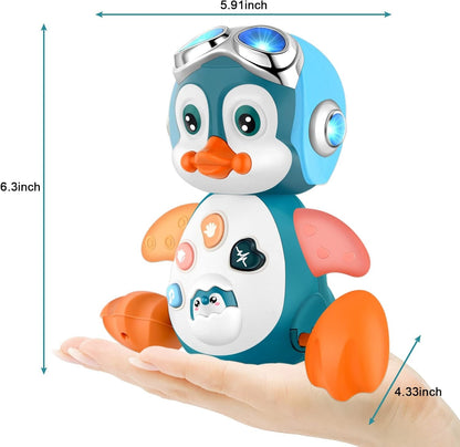 Penguin Musical Baby Crawling Toys Infant Moving Walking Dancing Toys with Light Toddler Interactive Development Tummy Time Gift