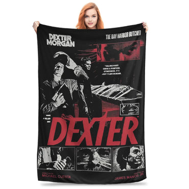 Dexter TV Drama Morgan Knitted Blanket Horror Movie Plush Throw Blanket Bed Sofa Printed Soft Warm Bedspreads