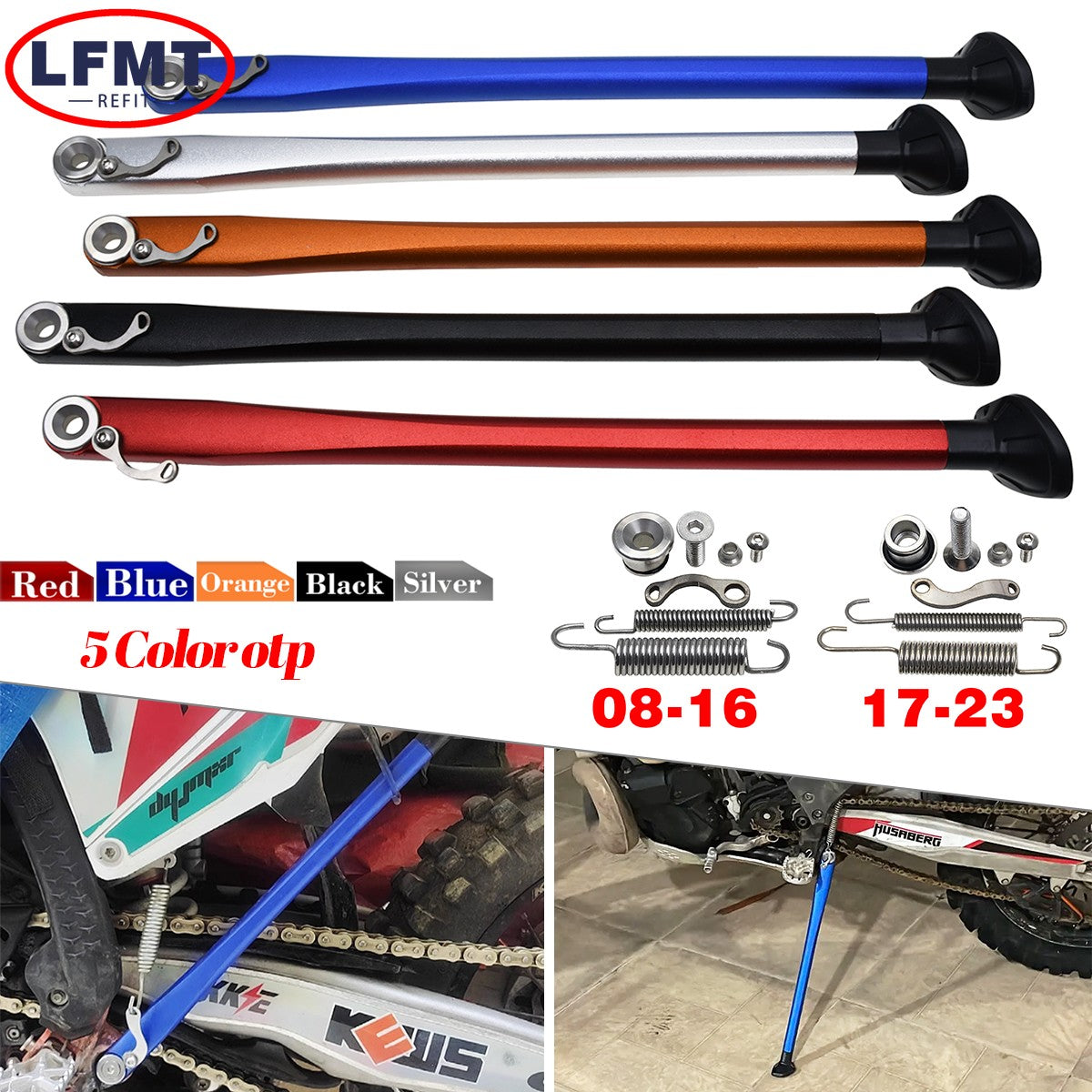 Cavalete Lateral de Moto com Kit de Mola para KTM XC XCW XCF XCFW EXC EXCF 2008-2023 para Husqvarna TE FE TX FX FS 2012-2023