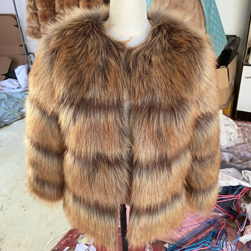 HOOOFUR Faux Fur Coat Women's Jacket Winter Fashion Warm Thick Fox Raccoon Leather Brown Plus Size Especially Fake Fur Cold Coat