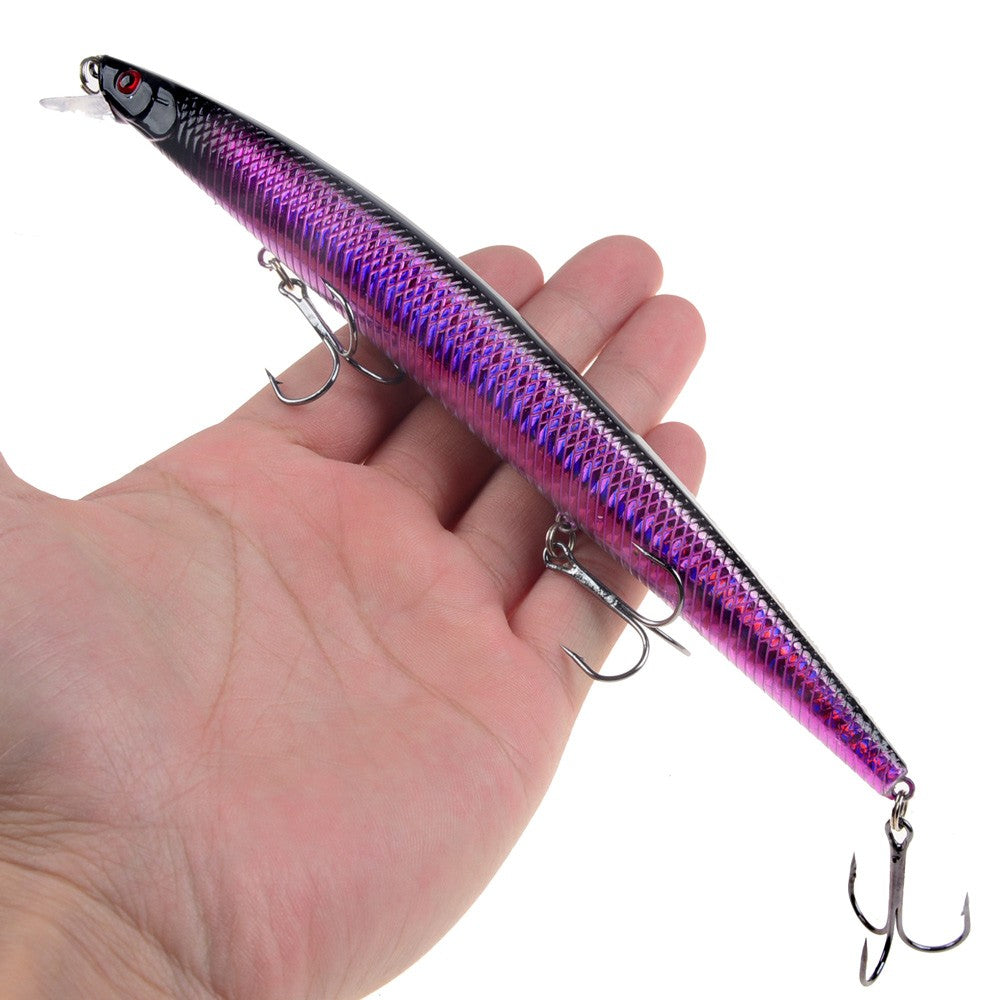 16 Cores 18cm 24g Isca Artificial Minnow Laser Crankbait Dura Plástico Grande Isca Falsa para Pesca Marítima
