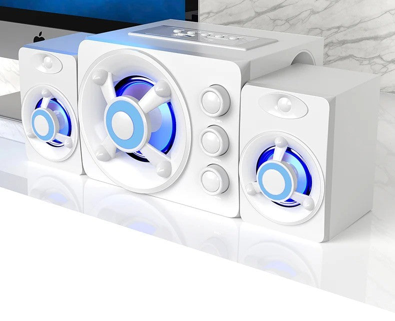 HIFI 3D Stereo Speakers Colorful LED Heavy Light AUX USB Wired Wireless Bluetooth Audio Home Theater Surround Sound Bar TV