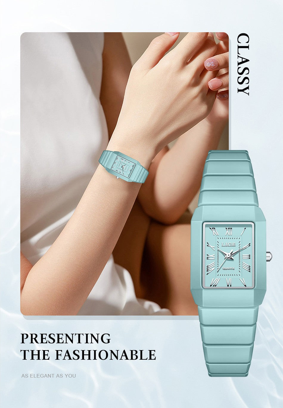LIGE Classic Elegant Woman Watch Fashion Luxury Ceramic Strap Waterproof Casual Simple Dress Quartz Women's Watches Wristwatches