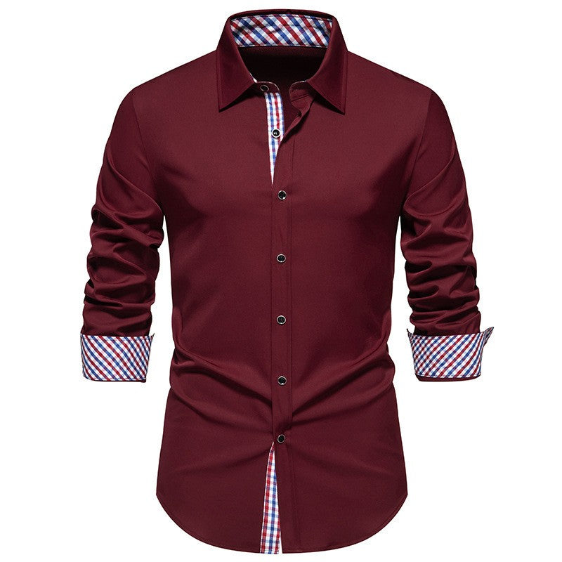 Men's shirt long-sleeved shirt business office clothing department buckle shirt loose style super large size XS-6XL soft fabric