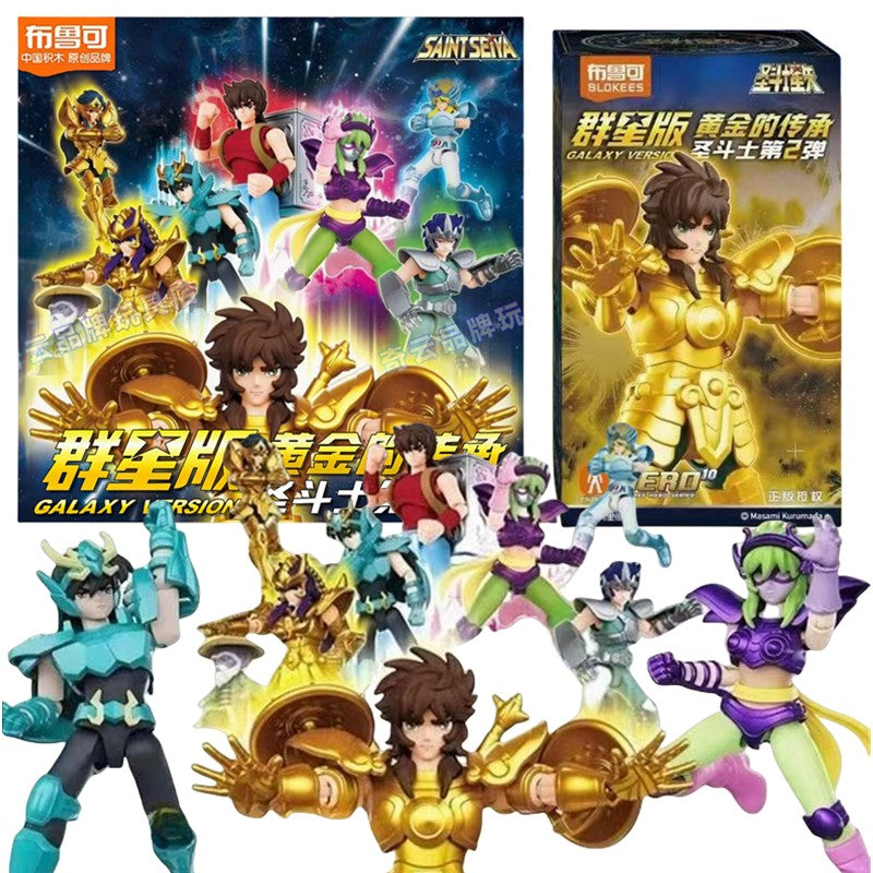 Blokees Gold Saint Action Figure Versão Galáxia 02 Libra Dohko Sagitário Saint Seiya Brinquedos de Montar Presente de Aniversário Infantil