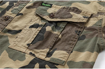 2024 New 95% Cotton Men's Shirt Camouflage Long Sleeve Drop Shoulder Button Pockets Cowboy Loose Casual Work Jeans Shirts