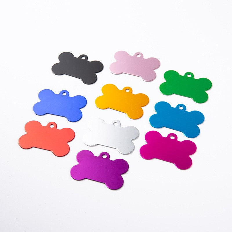 Aluminum Alloy Pet ID Tags 10Pcs Bone Shaped Blank Engraved Dog Cat Name Phone Number Identification Card Tags