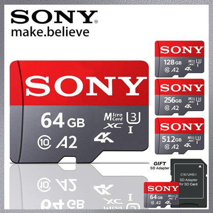 Cartão SD SONY Ultra Micro Mini 1TB 512GB Cartão de memória SD 128GB 256GB A2 U3 V30 Cartões Flash TF para Telefone Computador