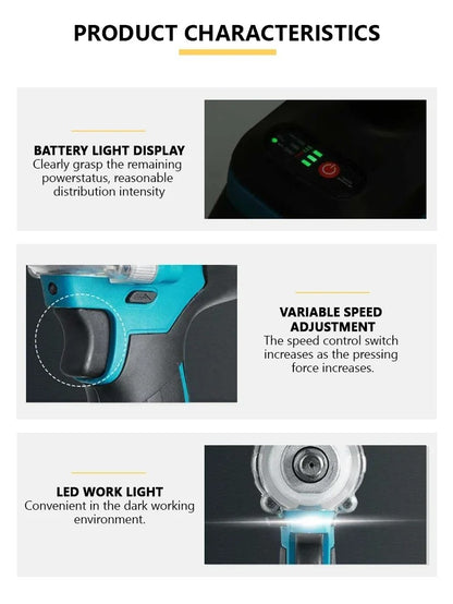 Makita DTW285 Chave de Impacto Elétrica Sem Escova Sem Fio 320N.M Ferramenta de Impacto Recarregável Para Bateria Makita 18V