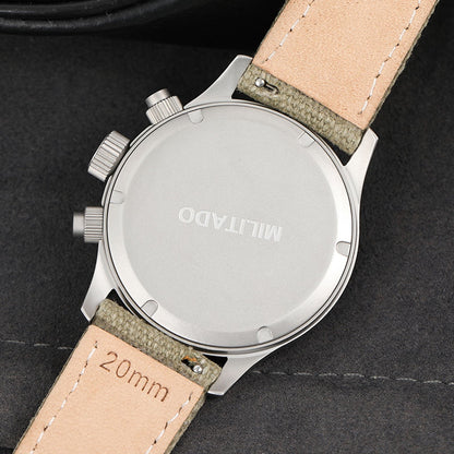 Militado ML1868KF Quartz 3 Dial Watch VK67 Chronograph Movement Luminous Watches Sapphire Glass 100m Water Resistance Wristwatch